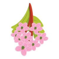 icono de flor de espino de primavera, estilo de dibujos animados vector