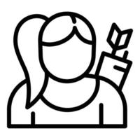 Woman archer icon, outline style vector