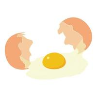 Fried egg icon, isometric style vector