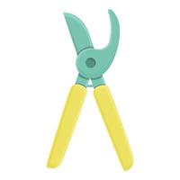 Greenery secateurs icon, cartoon style vector