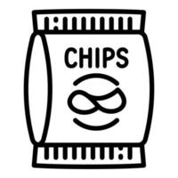 icono de paquete de chips, estilo de contorno vector