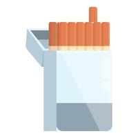 vector de dibujos animados de icono de paquete de cigarrillos. humo de cigarro