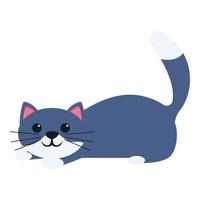Feline cat playful icon, cartoon style vector
