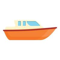 Ambulance rescue boat icon, cartoon style vector