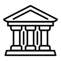 icono de columna del palacio de justicia, estilo de contorno vector