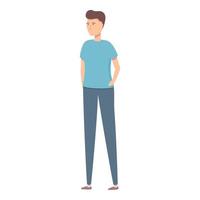 Cute boy walk icon cartoon vector. Online video vector