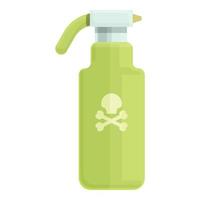 Pesticide bottle icon cartoon vector. Quality control vector