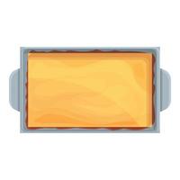 Top view lasagna icon cartoon vector. Lasagna label vector