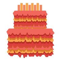 vector de dibujos animados de icono de piñata de pastel. dulces mexicanos