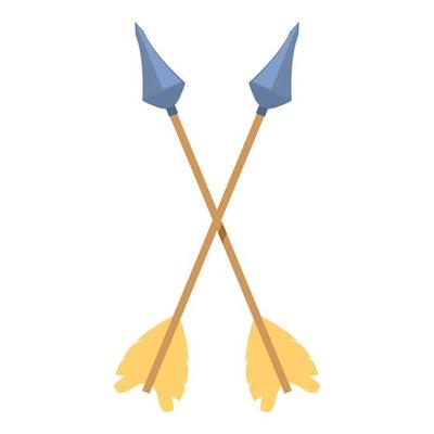 Crossed arrow icon cartoon vector. Medieval archery