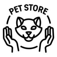 Modern pet store logo, outline style vector