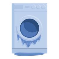 icono de lavadora rota en la cocina, estilo de dibujos animados vector
