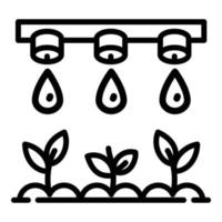 Smart drop irrigation icon, outline style vector