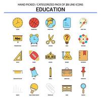 conjunto de iconos de línea plana de educación diseño de iconos de concepto de negocio vector