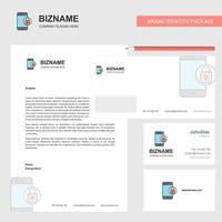 Protected smartphone Business Letterhead Envelope and visiting Card Design vector template