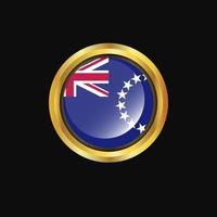 Cook Islands flag Golden button vector