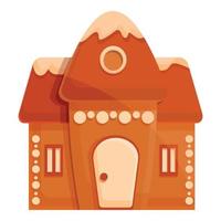 Brown gingerbread icon, cartoon style vector