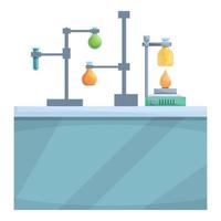 Research lab table icon cartoon vector. Scientist laboratory vector