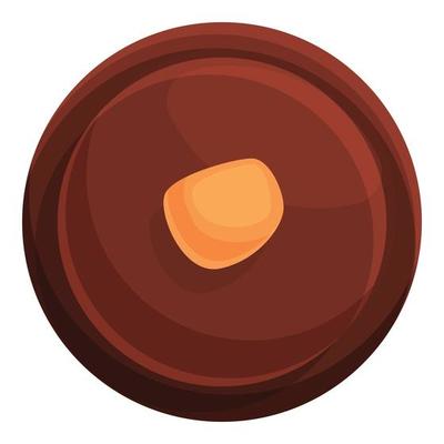 Top view bonbon icon cartoon vector. Cocoa candy