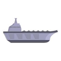 icono de portaaviones del ejército, estilo de dibujos animados vector