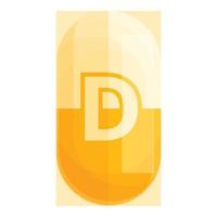 Vitamin d pill icon, cartoon style vector