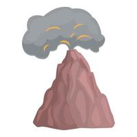 Volcano erupt icon cartoon vector. Volcanic eruption vector