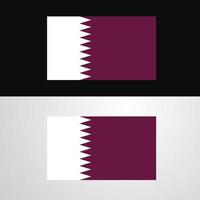 diseño de banner de bandera de qatar vector