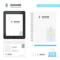 Id card Business Logo Tab App Diary PVC Employee Card and USB Brand Stationary Package Design Vector Template