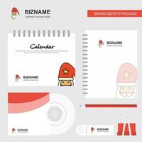 Santa clause Logo Calendar Template CD Cover Diary and USB Brand Stationary Package Design Vector Template