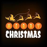 Merry Christmas greetings design with dark background vector