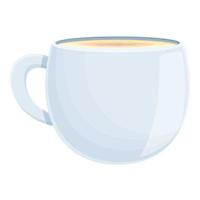 Latte cream cup icon, cartoon style vector