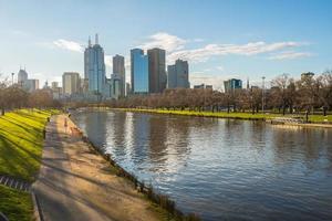 The cityscape of Melbourne the most liveable city in the world, Victoria state, Australia. photo