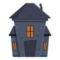 Trick creepy house icon, cartoon style vector