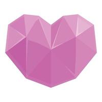 vector de dibujos animados de icono de gema de corazón. piedra de cristal