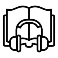 Audio book icon, outline style vector