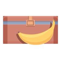 vector de dibujos animados de icono de caja de almuerzo de plátano. bolsa de comida