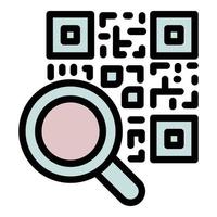 vector de contorno de icono de código qr de producto. escaneo móvil