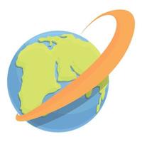 Map globe icon cartoon vector. Around map travel vector