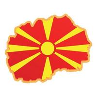 Macedonia flag landmark icon cartoon vector. National republic vector