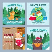 Adopt Pet Santa Paws with Cute Animal vector