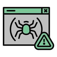 Web bug icon outline vector. Cyber attack vector