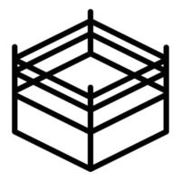 icono de arena de boxeo, estilo de contorno vector