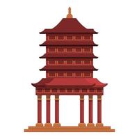 vector de dibujos animados de icono de casa asiática. pagoda china