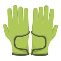 Green gloves icon cartoon vector. Safety protection vector
