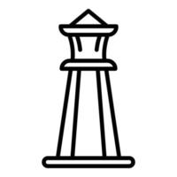 icono de faro de piedra, estilo de contorno vector