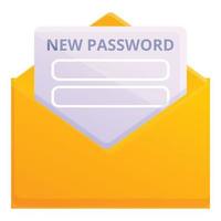 Mail password recovery icon, cartoon style vector