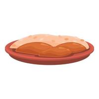 Caribbean food icon cartoon vector. Rice plate vector