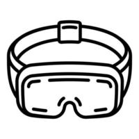 Icono de gafas 360 vr, estilo de esquema vector