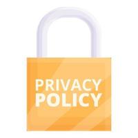 Privacy policy padlock icon cartoon vector. Data secure vector