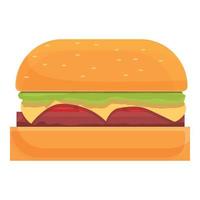 American burger icon, cartoon style vector